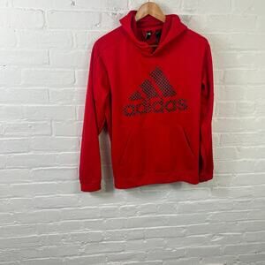 Adidas Men's Pullover Sweatshirt Hoodie Long Sleeve Solid Red Size Large